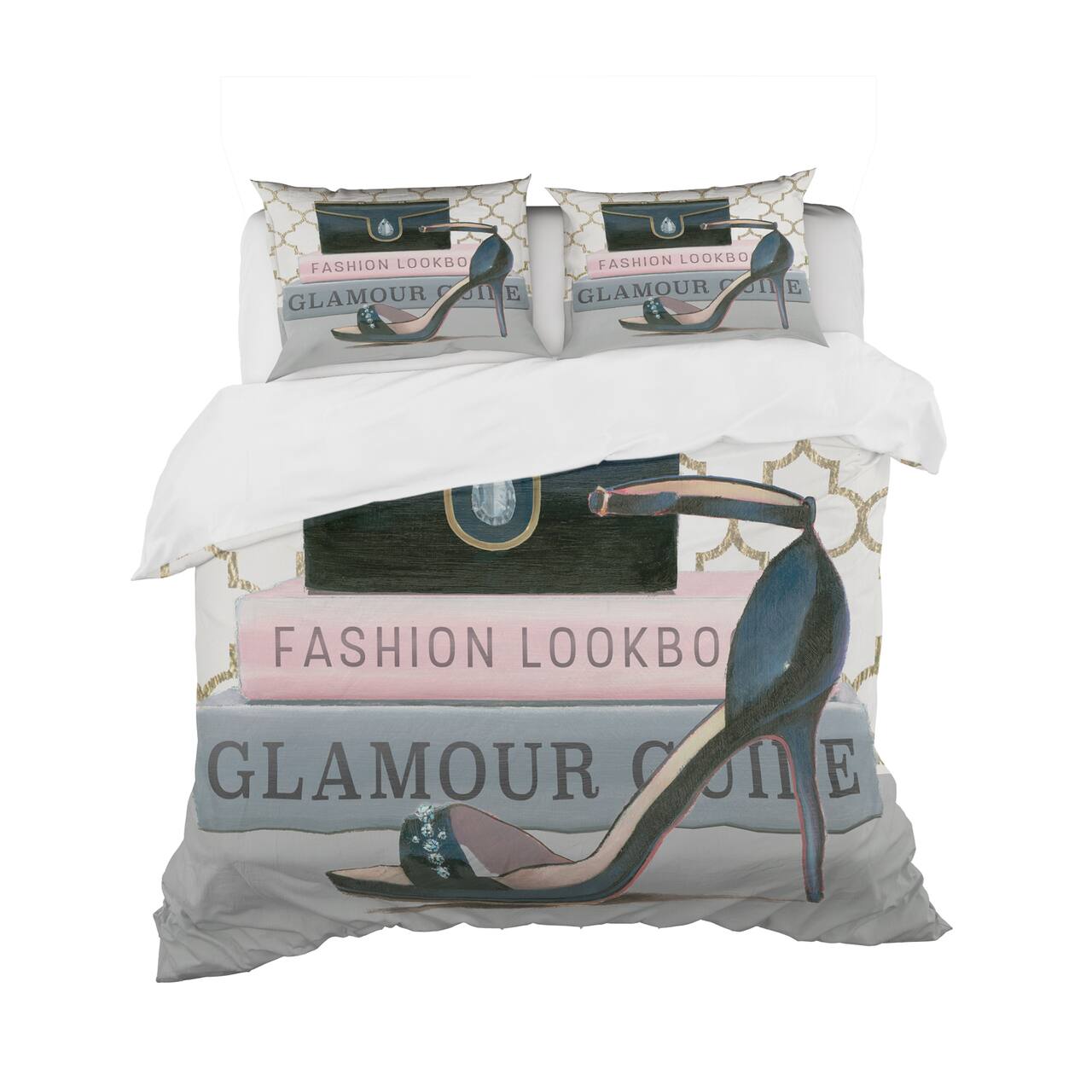 Designart 'Glam fashion High Heels VI' Glam Bedding Set - Duvet Cover & Shams